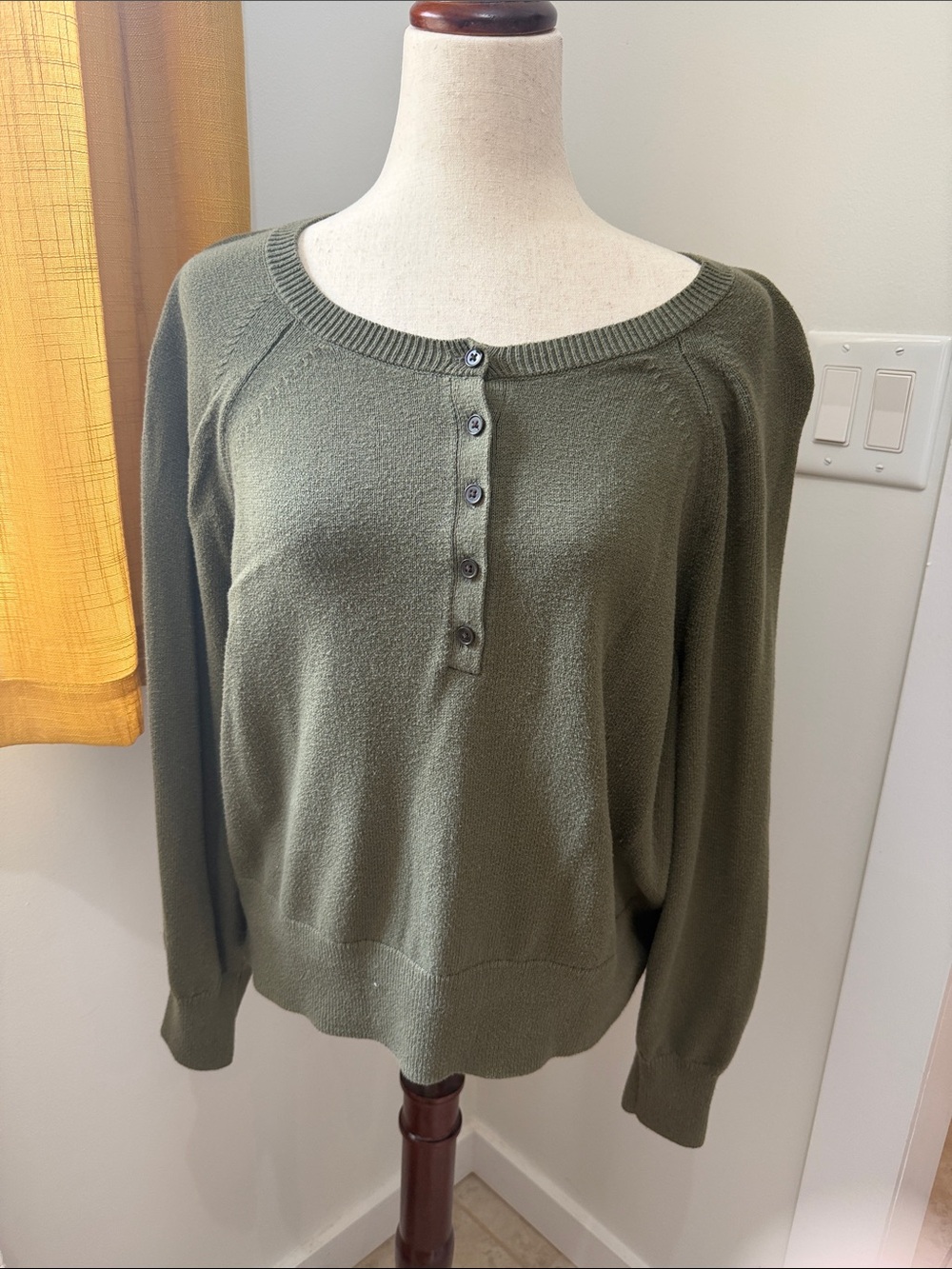 Banana Republic Olive Green Henley Sweater